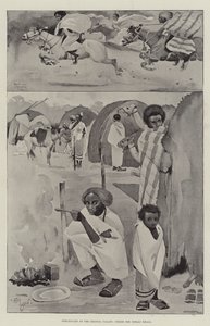 Somaliland in het Crystal Palace, binnen de Somalische Kraal door Cecil Charles Windsor Aldin